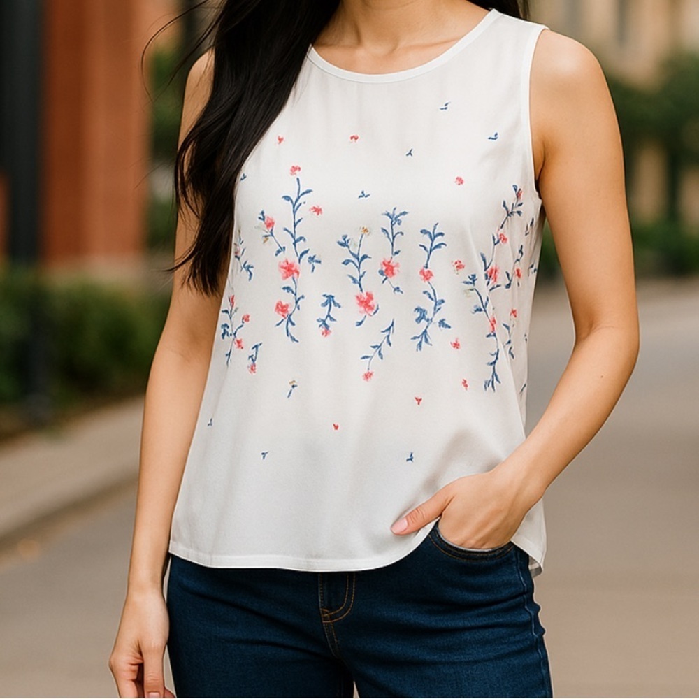 Chenault floral embroidered swing tank top pm